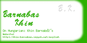 barnabas khin business card